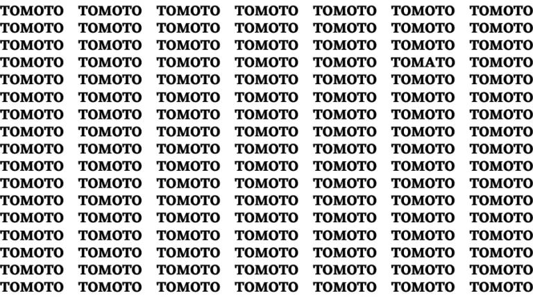 Test Visual Acuity: If you have Predator Eyes Find the word Tomato in 18 Secs