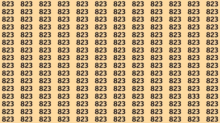 Visual Test: If you have Hawk Eyes Find the Number 833 among 823 in 15 Secs