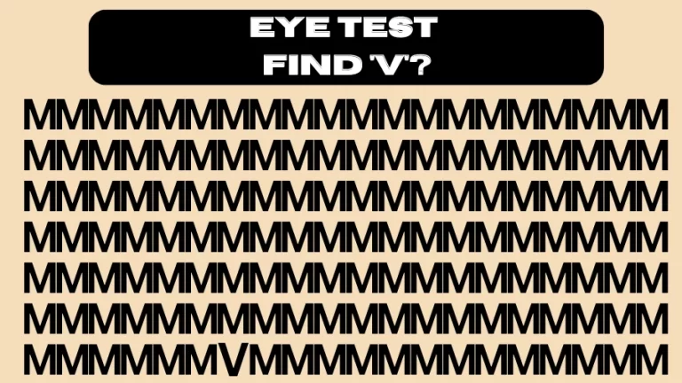 Visual Test: If you have Sharp Eyes Find the V in 10 Seconds?