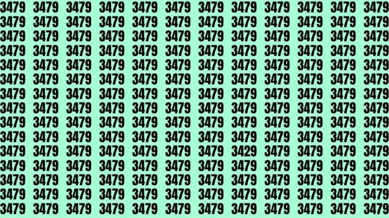 Visual Test: If you have Sharp Vision Find the Number 3429 among 3479 in 18 Secs