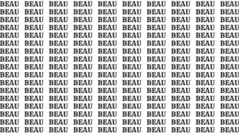 Observation Skill Test: If you have Eagle Eyes find the Word Bead among Beau in 15 Secs