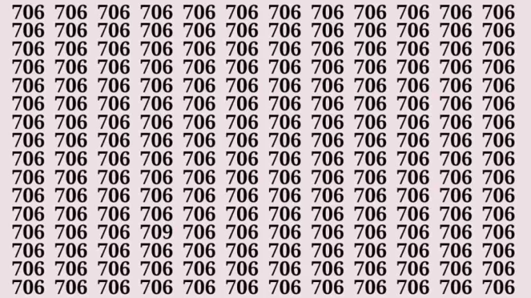 Observation Brain Test: If you have Hawk Eyes Find the Number 709 among 706 in 15 Secs