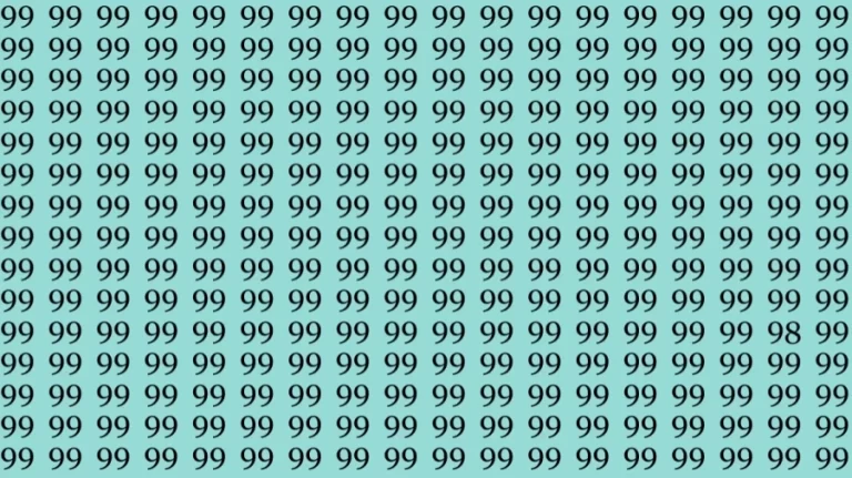 Optical Illusion Challenge: If you have Eagle Eyes find the Number 98 among 99 in 12 Seconds