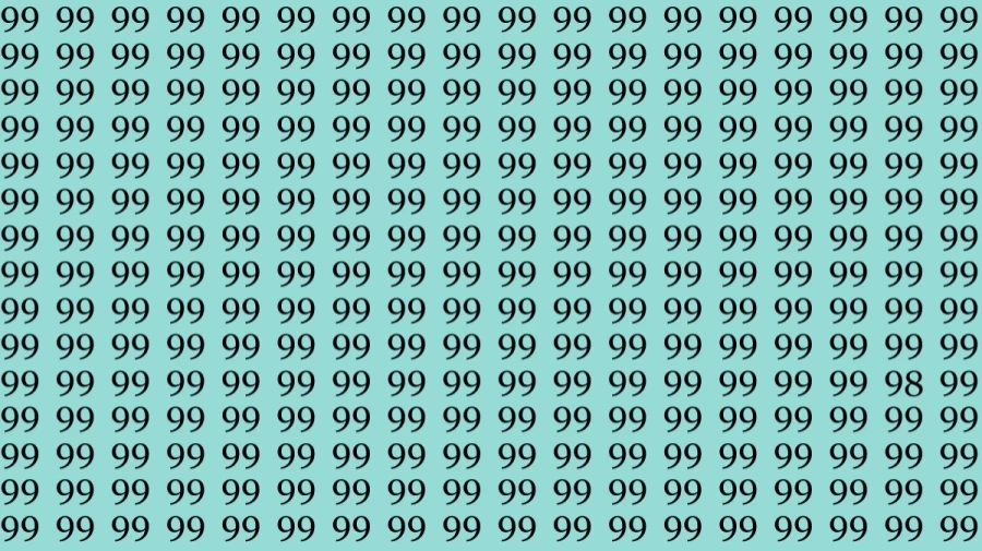 Optical Illusion Challenge: If you have Eagle Eyes find the Number 98 among 99 in 12 Seconds