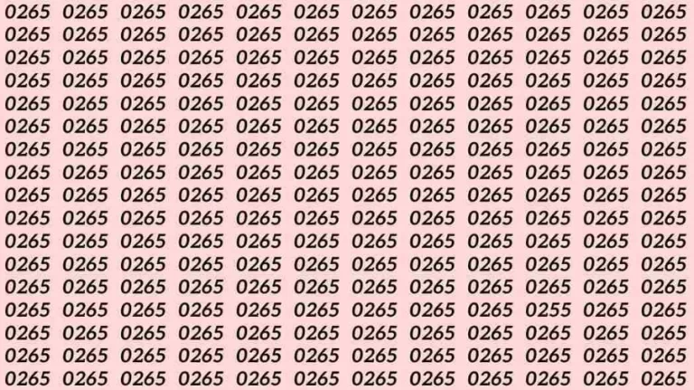 Optical Illusion Brain Test: If you have Sharp Eyes Find the number 0255 among 0265 in 7 Seconds?