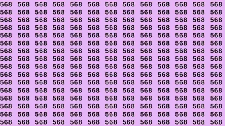 Optical Illusion Brain Test: If you have Sharp Eyes Find the number 508 among 568 in 6 Seconds?