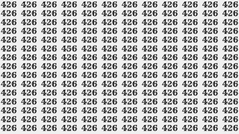 Optical Illusion Brain Test: If you have Hawk Eyes Find the number 456 among 426 in 9 Seconds?