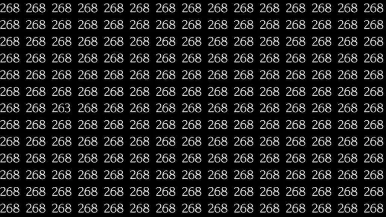 Observation Skills Test: If you have Eagle Eyes Find the number 263 among 268 in 9 Seconds?