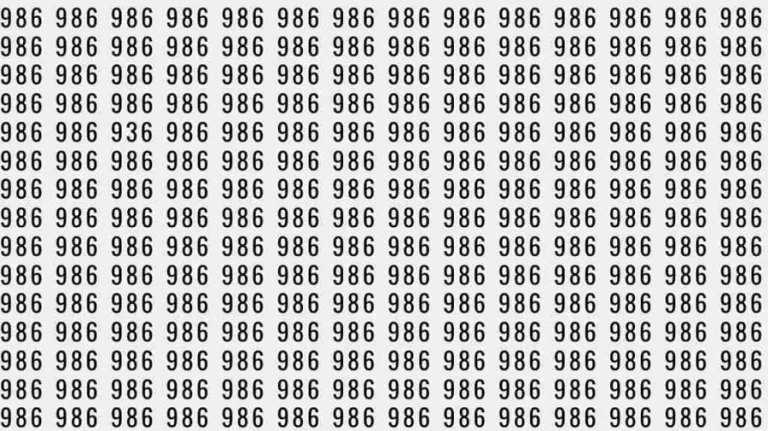 Optical Illusion: If you have Sharp Eyes Find the number 936 among 986 in 7 Seconds?