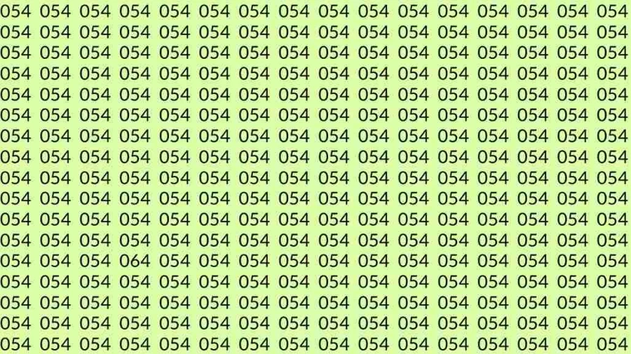 Optical Illusion: If you have Sharp Eyes Find the number 064 among 054 in 7 Seconds?