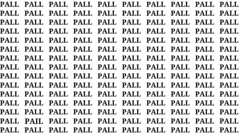 Observation Brain Test: If you have Hawk Eyes Find the word Pail In 20 Secs