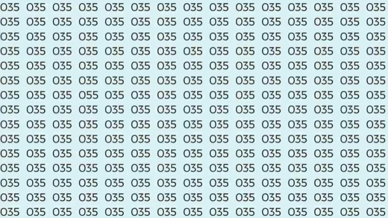 Optical Illusion Test: If you have Sharp Eyes Find the number 055 among 035 in 8 Seconds?