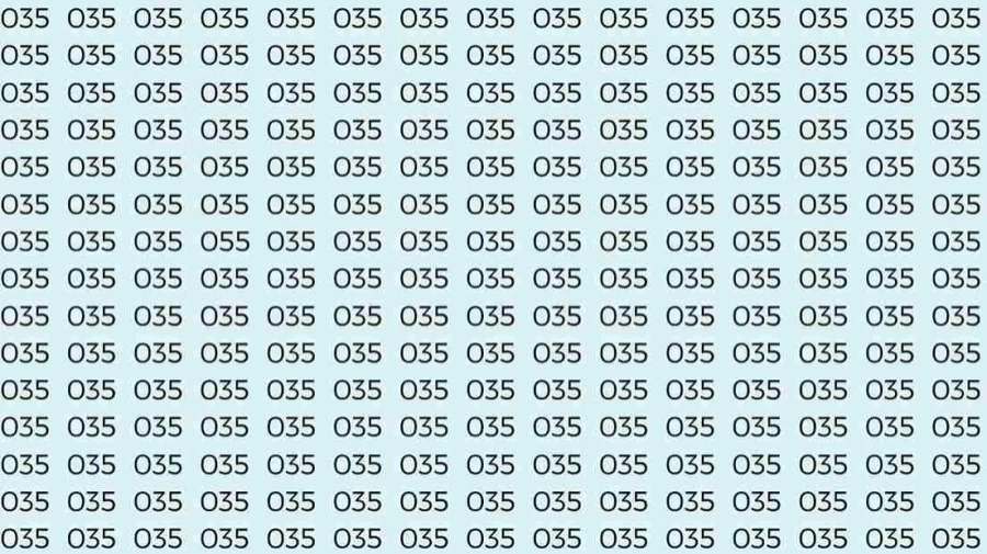 Optical Illusion Test: If you have Sharp Eyes Find the number 055 among 035 in 8 Seconds?