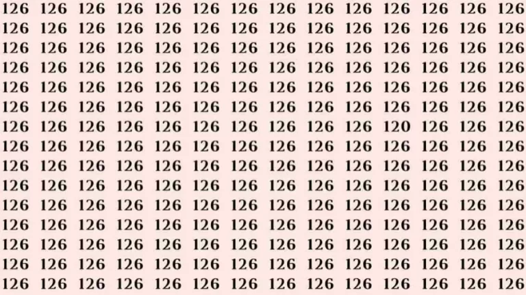 Optical Illusion Challenge: If you have Sharp Eyes Find the number 120 among 126 in 8 Seconds?