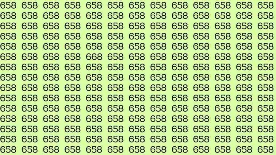 Optical Illusion: If you have Eagle Eyes Find the number 668 among 658 in 8 Seconds?