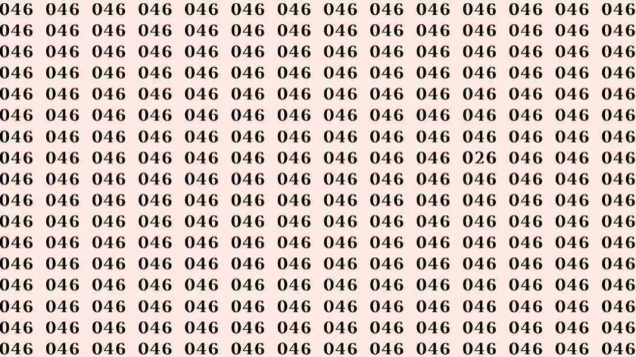 Optical Illusion: If you have Sharp Eyes Find the number 026 among 046 in 7 Seconds?