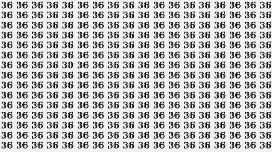 Optical Illusion Test: If you have Hawk Eyes Find the number 30 among 36 in 7 Seconds?