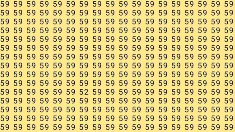 Observation Skills Test: If you have Sharp Eyes find the number 52 among 59 in 7 Seconds?