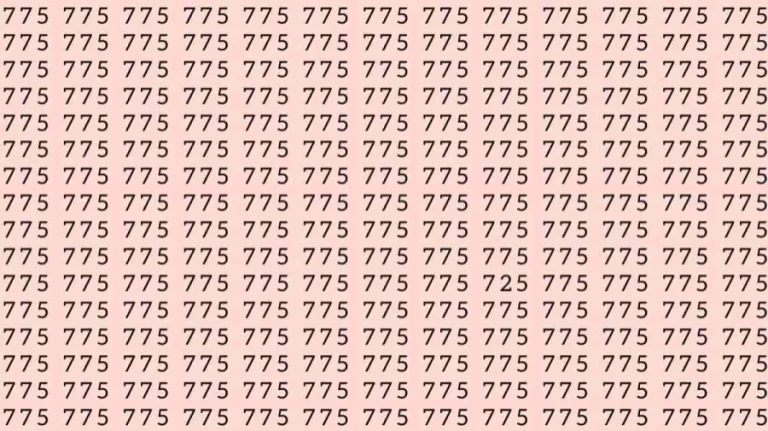 Observation Skills Test: If you have Hawk Eyes Find the number 725 among 775 in 7 Seconds?