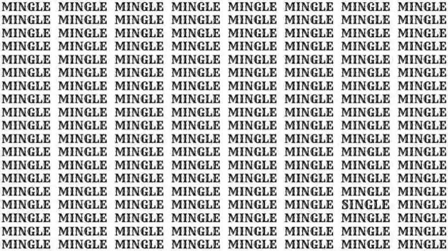 Optical Illusion Challenge: If you have Hawk Eyes Find the Word Single among Mingle in 7 Seconds?