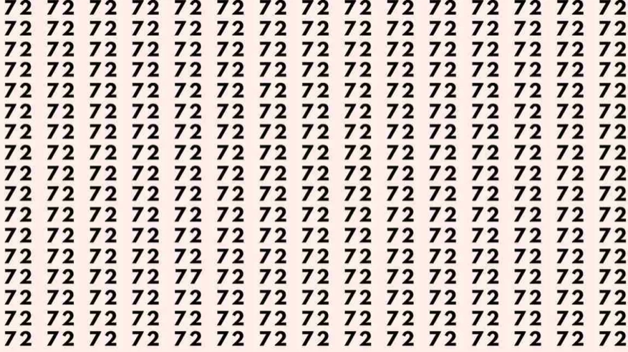 Optical Illusion Challenge: If you have Hawk Eyes Find the number 77 among 72 in 7 Seconds?