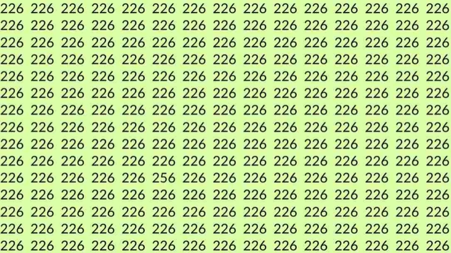 Optical Illusion Brain Test: If you have Eagle Eyes Find the number 256 among 226 in 7 Seconds?