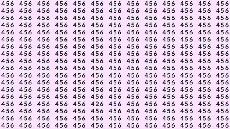 Optical Illusion Challenge: If you have Hawk Eyes Find the number 426 among 456 in 9 Seconds?