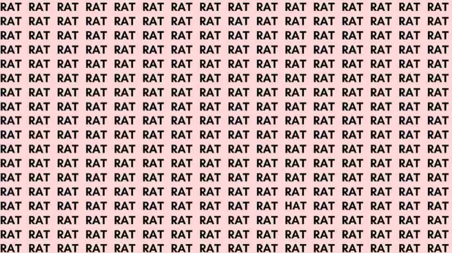 Observation Skill Test: If you have Eagle Eyes find the Word Hat among Rat in 10 Secs