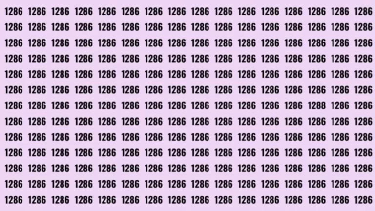 Observation Brain Test: If you have Hawk Eyes Find the Number 1288 among 1286 in 10 Secs