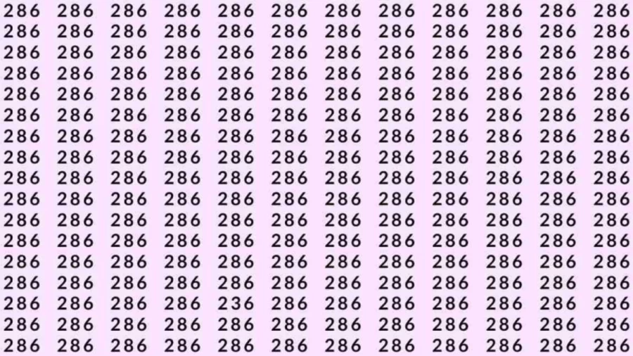 Observation Skills Test: If you have Sharp Eyes Find the number 236 among 286 in 9 Seconds?