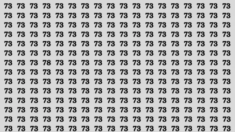 Observation Brain Test: If you have Hawk Eyes Find the Number 78 among 73 in 15 Secs