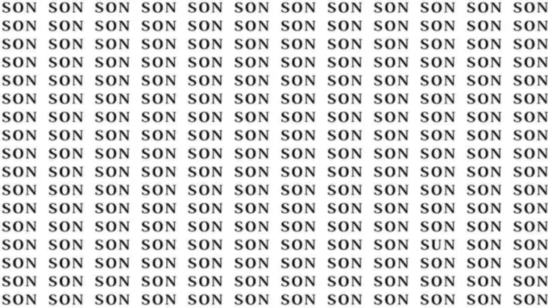 Observation Skill Test: If you have Eagle Eyes find the Word Sun among Son in 10 Secs