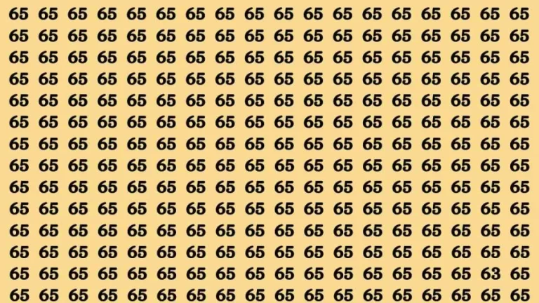 Observation Brain Test: If you have Sharp Eyes Find the Number 63 among 65 in 15 Secs