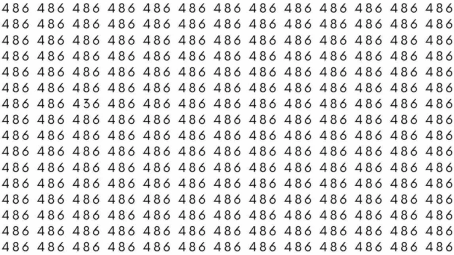 Optical Illusion: If you have Eagle Eyes find the number 436 among 486 in 12 Seconds?