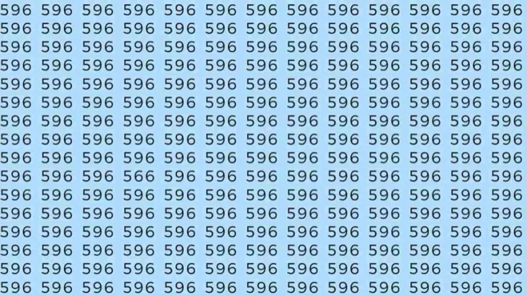 Observation Skills Test: If you have Sharp Eyes Find the number 566 among 596 in 7 Seconds?