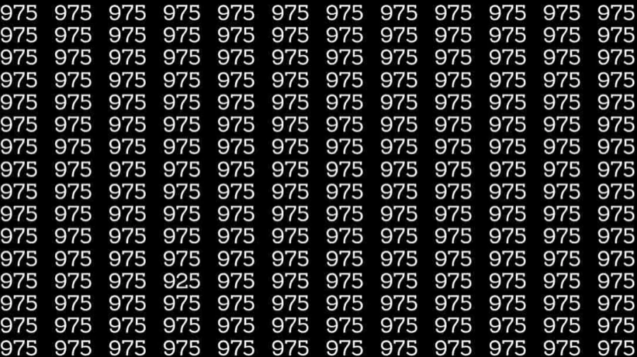 Observation Skill Test: If you have Hawk Eyes find the number 925 among 975 in 7 Seconds?