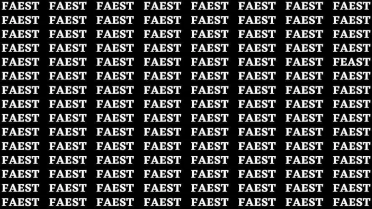 Observation Brain Test: If you have Hawk Eyes Find the Word Feast in 15 Secs