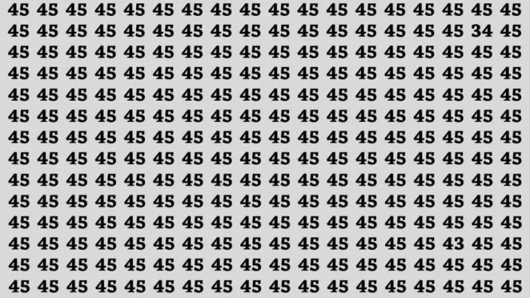 Observation Brain Test: If you have Keen Eyes Find the Number 43 among 45 in 15 Secs