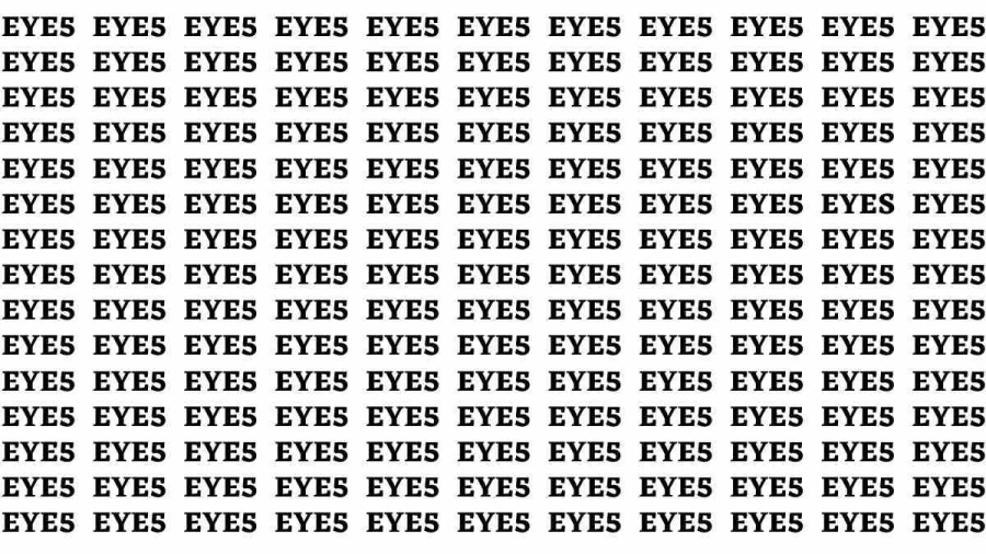 Observation Brain Test: If you have Sharp Eyes Find the Word Eyes in 12 Secs