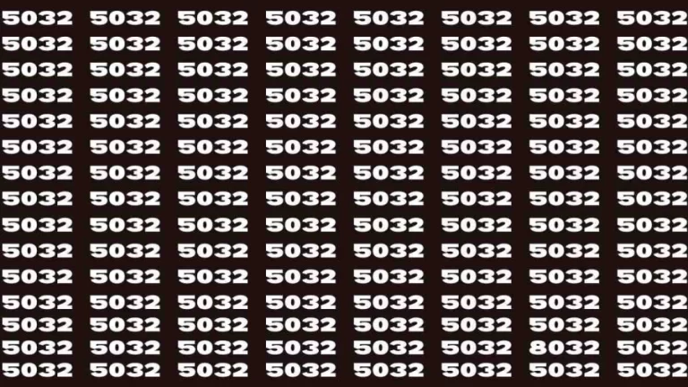 Observation Brain Test: If you have Keen Eyes Find the Number 8032 among 5032 in 15 Secs