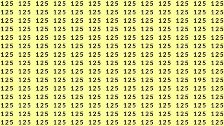 Optical Illusion Brain Test: If you have Eagle Eyes Find the number 195 among 125 in 7 Seconds?