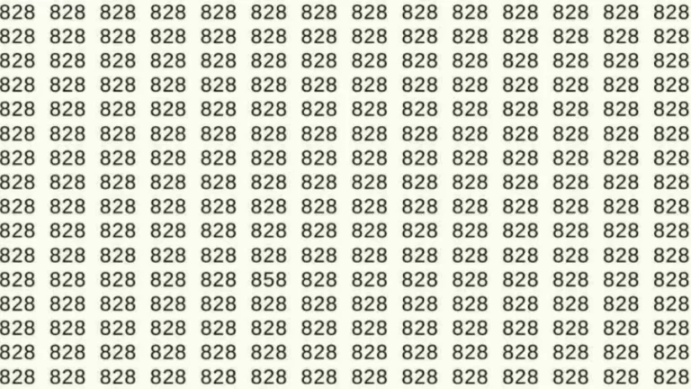 Optical Illusion: If you have Sharp Eyes Find the number 858 among 828 in 7 Seconds?