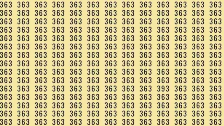 Optical Illusion Brain Test: If you have Hawk Eyes Find the number 393 among 363 in 9 Seconds?