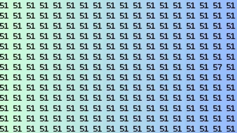 Observation Skills Test: If you have Eagle Eyes find the Number 57 among 51 in 15 Secs