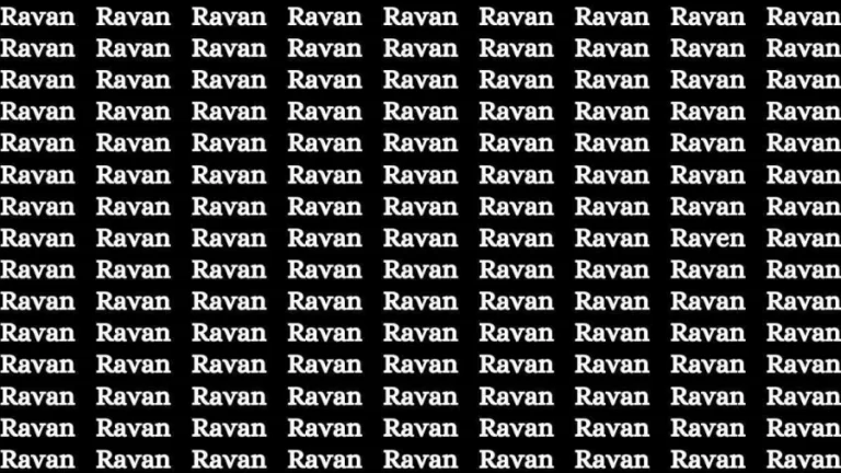 Brain Test: If you have Sharp Eyes Find the Word Raven in 15 Secs