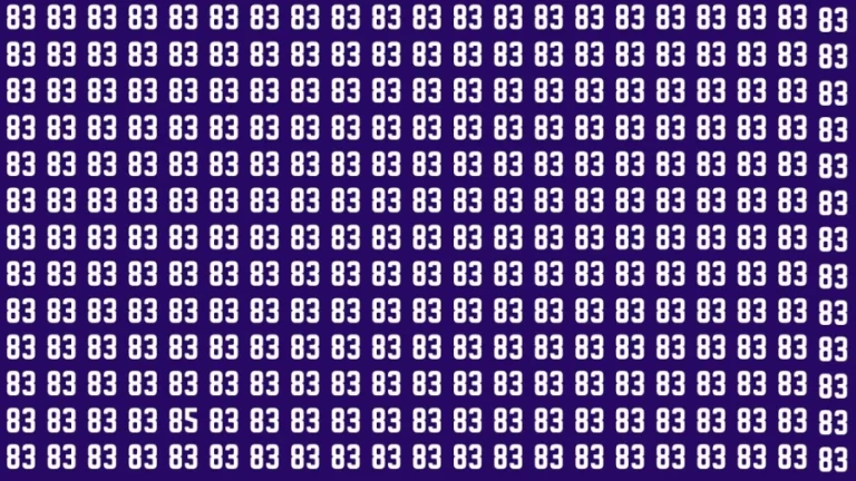 Observation Brain Test: If you have Sharp Eyes Find the Number 85 in 20 Secs