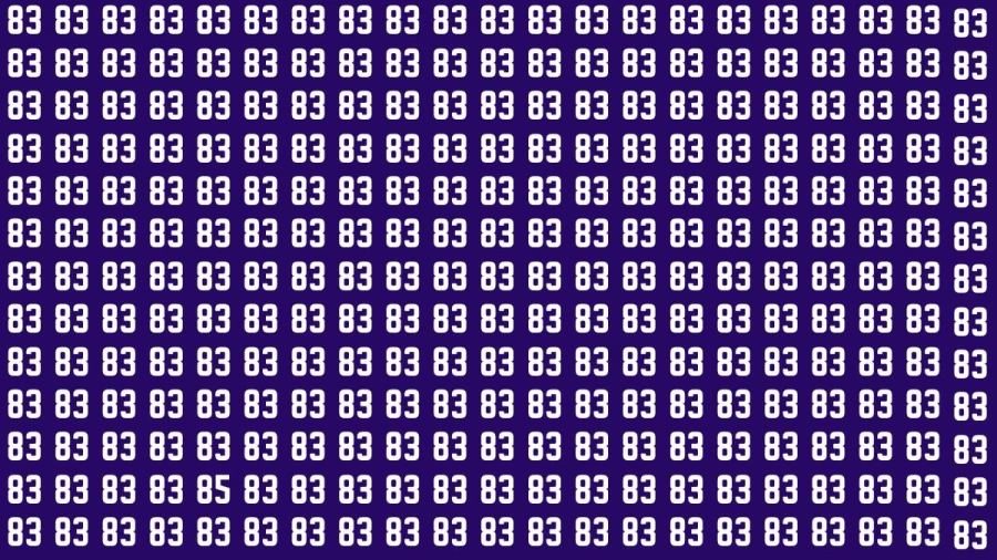 Observation Brain Test: If you have Sharp Eyes Find the Number 85 in 20 Secs