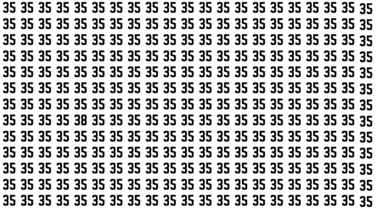 Observation Brain Test: If you have Hawk Eyes Find the Number 38 among 35 in 15 Secs