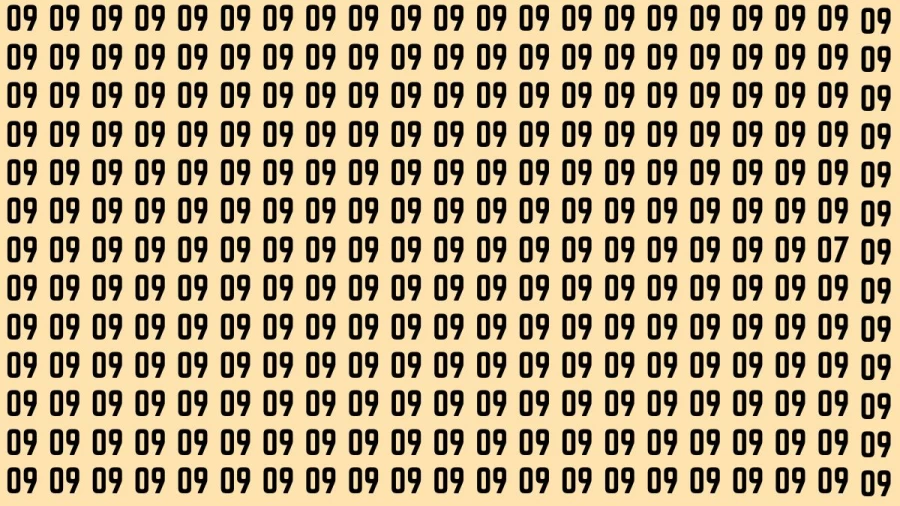 Observation Brain Test: If you have Sharp Eyes Find the Number 07 among 09 in 10 Secs