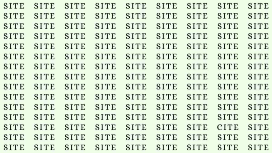 Observation Skill Test: If you have Eagle Eyes find the word Cite among Site in 15 Secs